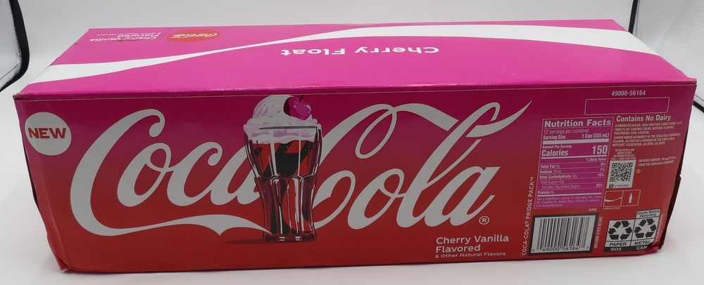 Coca-Cola CHERRY FLOAT 12 Pack 12oz Cans USA 10/2026 fridgepack