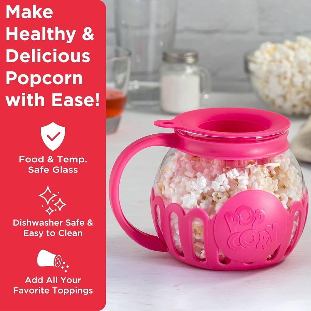 Ecolution Patented Micro-Pop Microwave Popcorn Popper with Temperature Safe