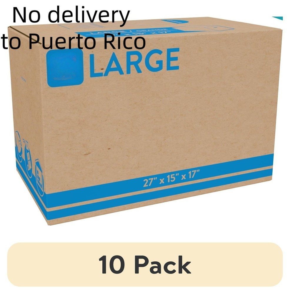 (10 pack)  Large Moving Boxes, 27L x 15W x 17H, Kraft