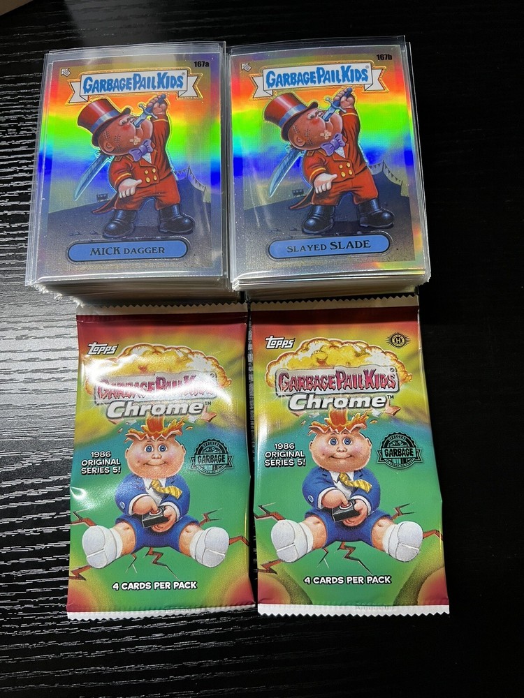 Garbage Pail Kids Chrome Series 5 Complete 100-Card Refractor Set.