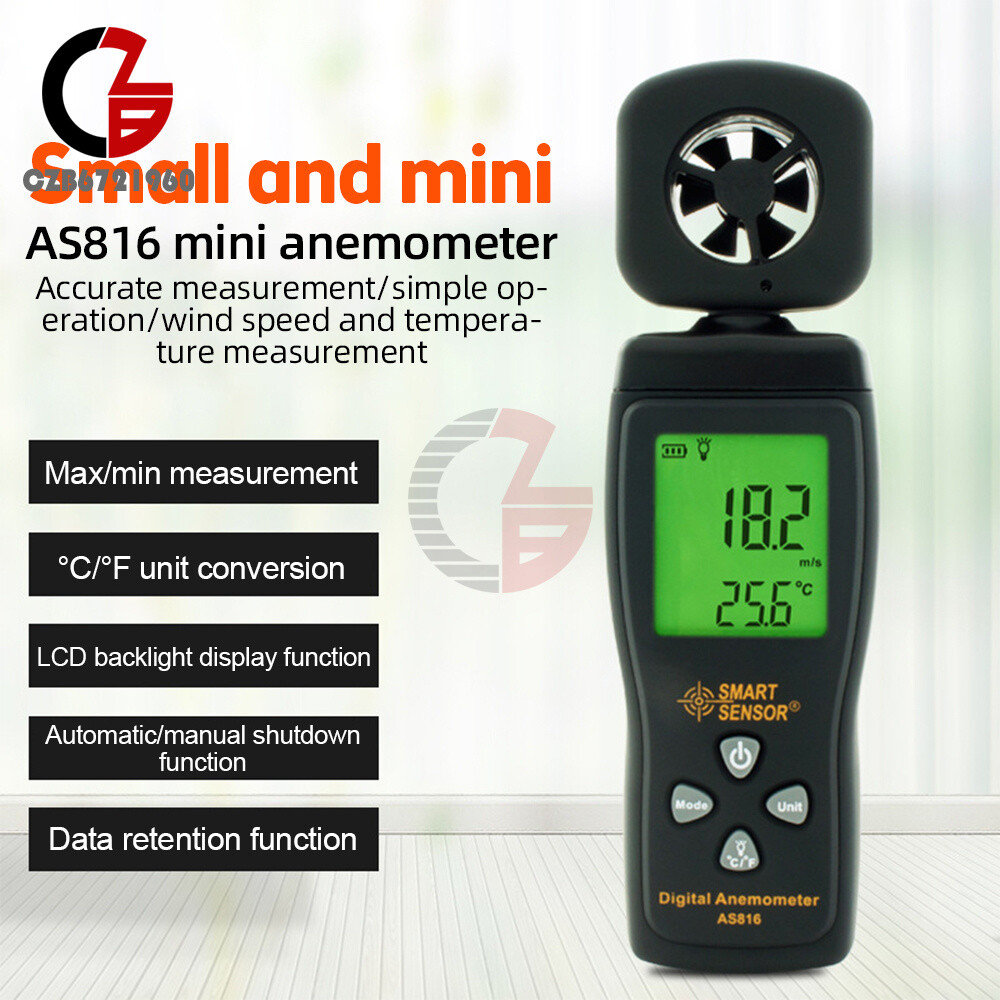 Smart sensor Air Flow Meter Anemometer LCD Wind Speed Wind Temperature Tester