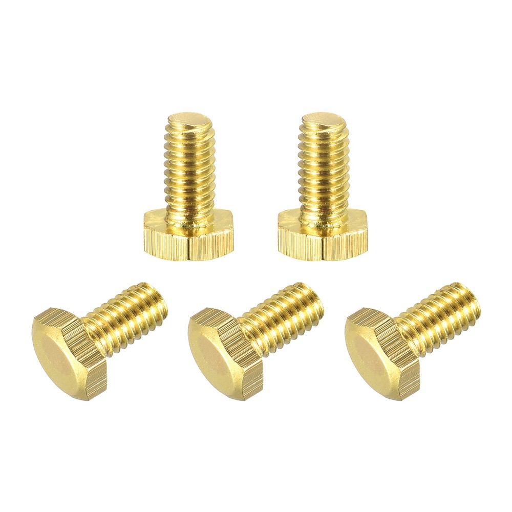 Brass Hex Bolts, M4x8mm 5pcs Fully Thread Grade 4.8 Machine Screws