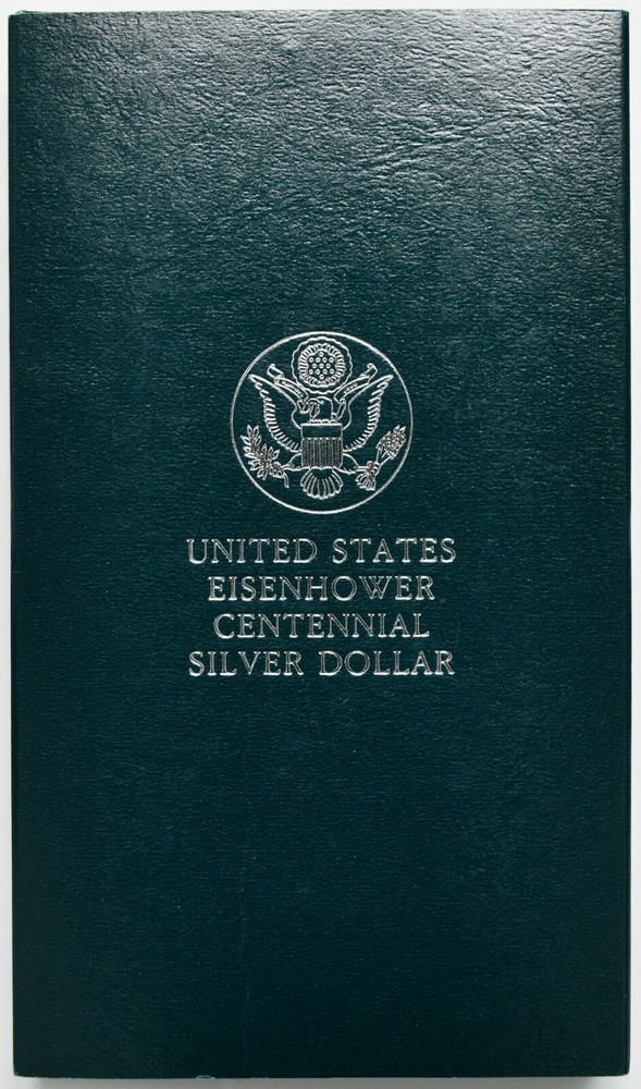 1990 P Eisenhower Centennial Proof Silver Dollar w/ Box & COA