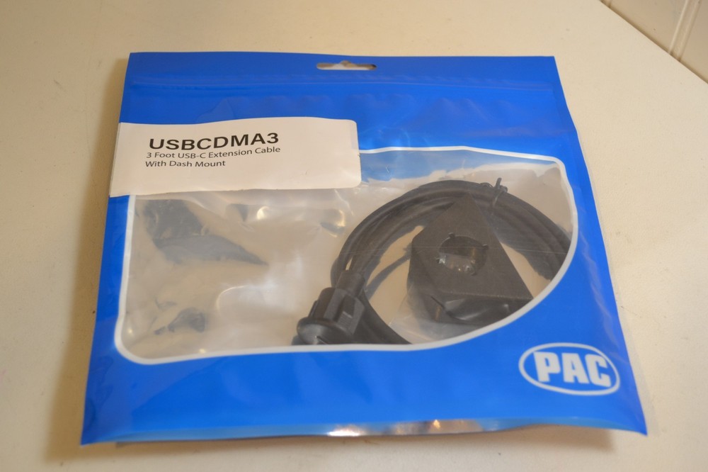 PAC USBCDMA3 Long 3' Dash Mount USB-C Extension Cable w/Dash Mount