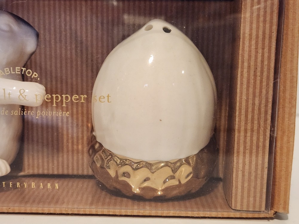 Pottery Barn Squirrel And Nut Salt & Pepper Shakers