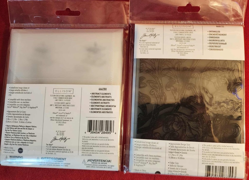 Sizzix 3D Texture Fades Embossing A6, & pk of Thinlits, by Tim Holtz-Botanical