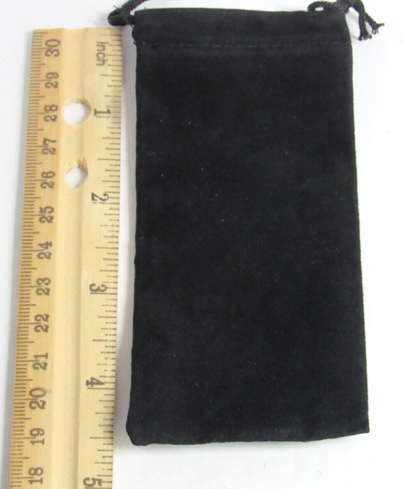 10 BLACK VELOUR DRAW STRING POUCHES 2" X 4 1/4"