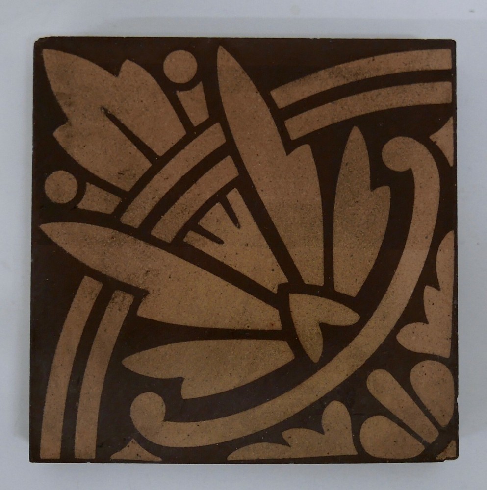 Antique Encaustic Decorated Tile