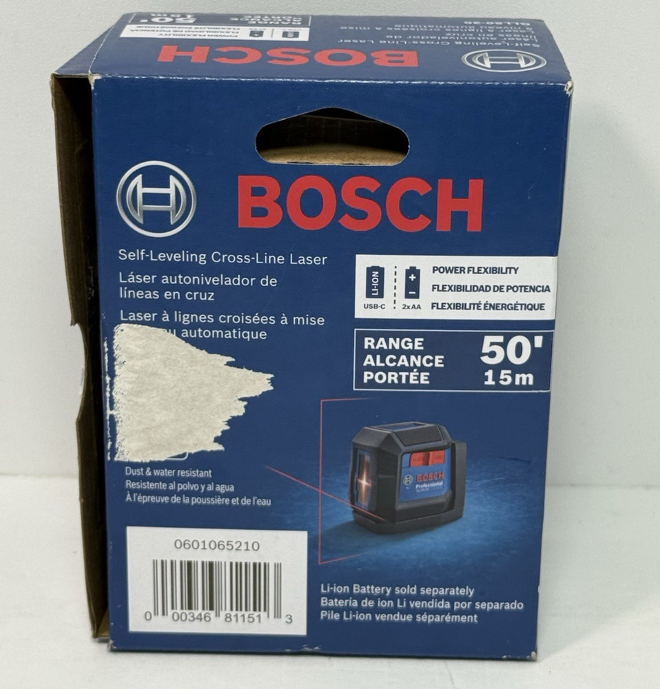 Bosch GLL50-20 50ft Range Self Leveling Cross Line Laser- Open Box