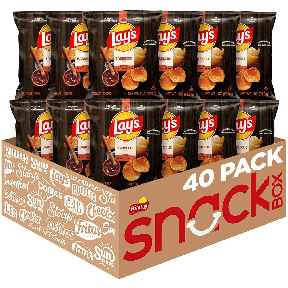 Barbecue Flavored Potato Chips, 1 Oz Bags, (40 Pack) (Packaging and Formula M...
