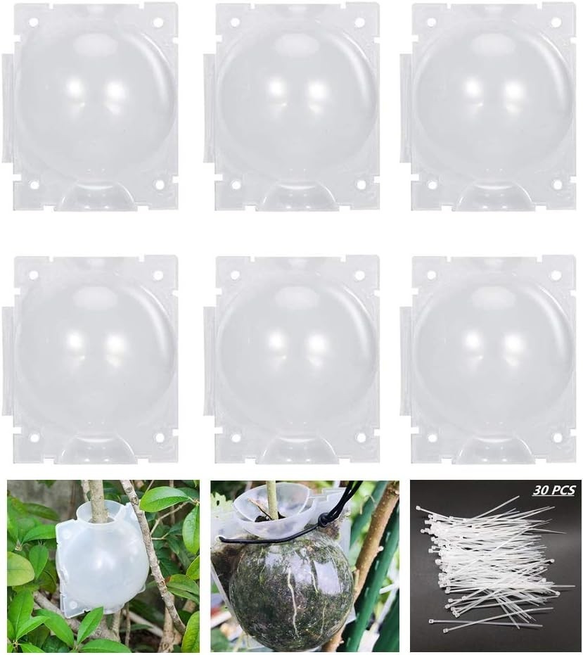 Reusable Air Layering Pods - Fast Plant Rooting Device 2″×6 PCS, Transparent