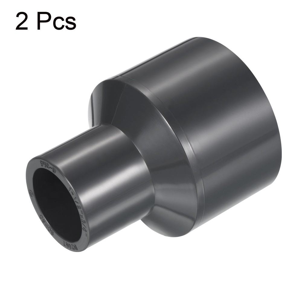 UPVC Fitting Pipe Reducer 1-1/2" x 3/4" 2pcs Straight Coupling