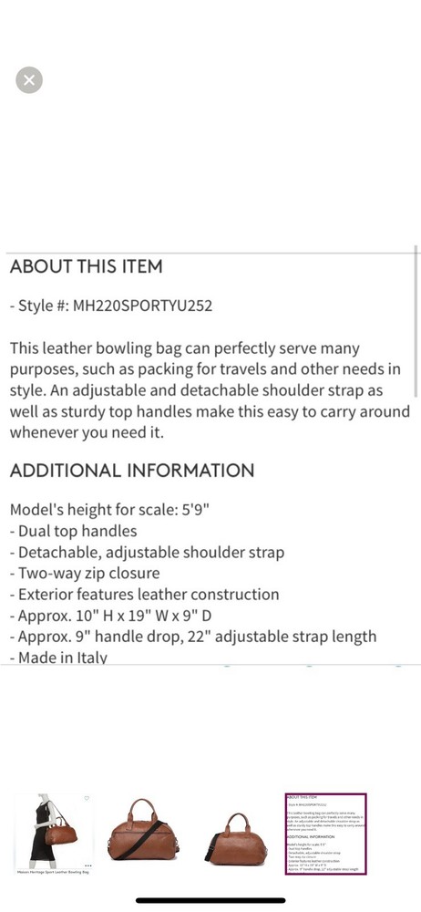 Maison Heritage Bowling Bag