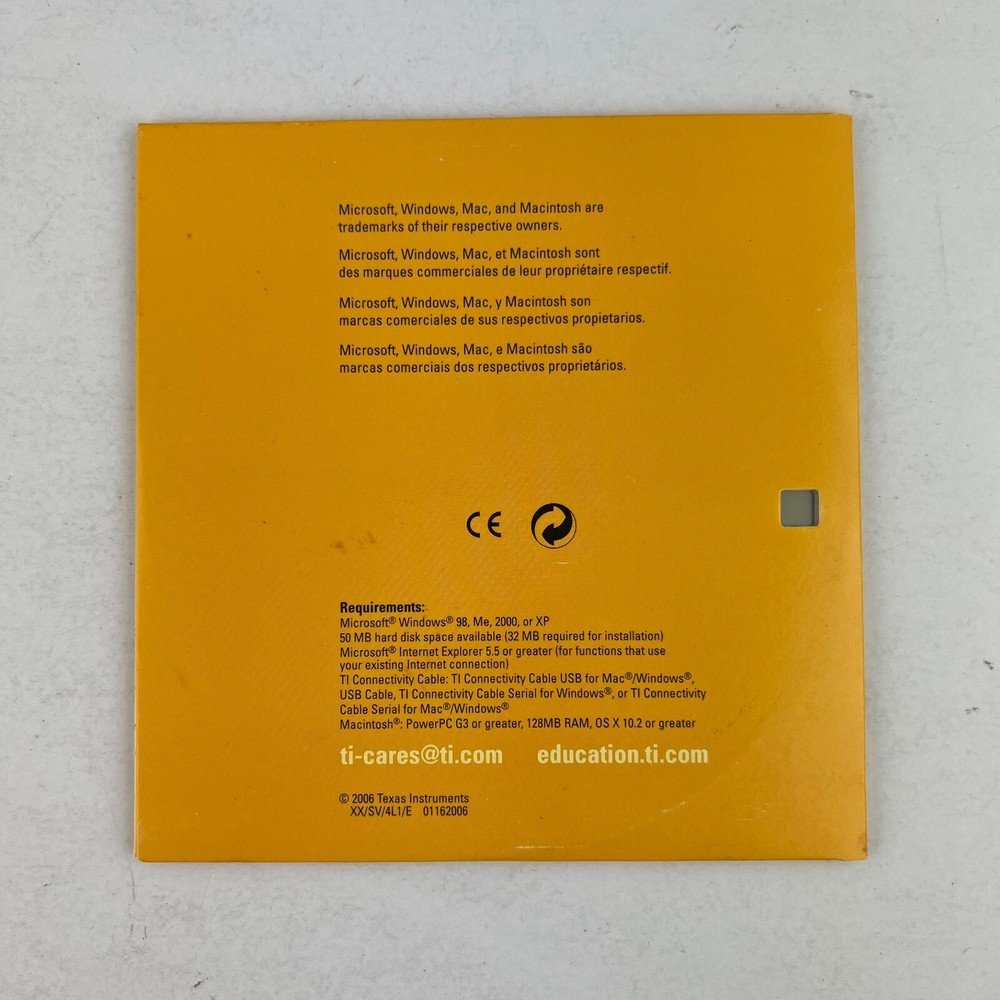 Texas Instruments TI Graphing Product CD v1.4 PC CD-ROM