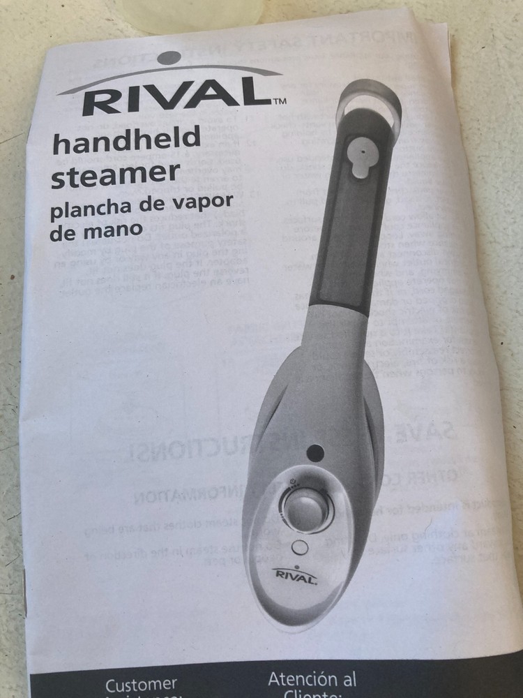 Rival Handheld Garment Steamer with Adjustable Steam Settings New Open Box