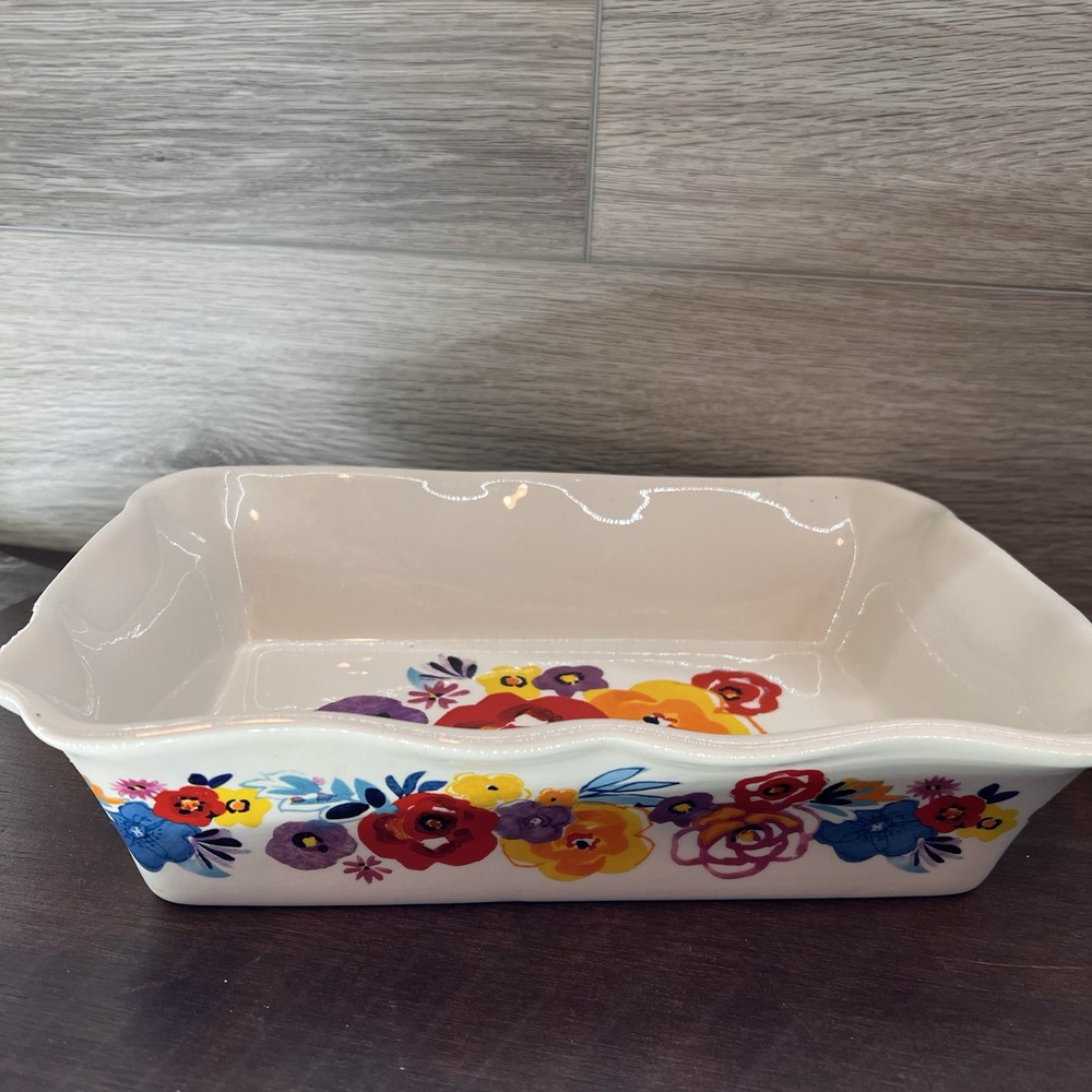 Pioneer Woman MINT 2-Piece Rectangular Ruffle Top Ceramic Bakeware Set