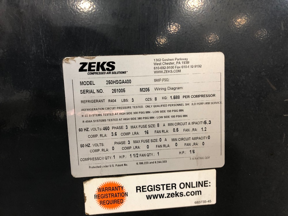 Zeks Dryer 250HSGA400