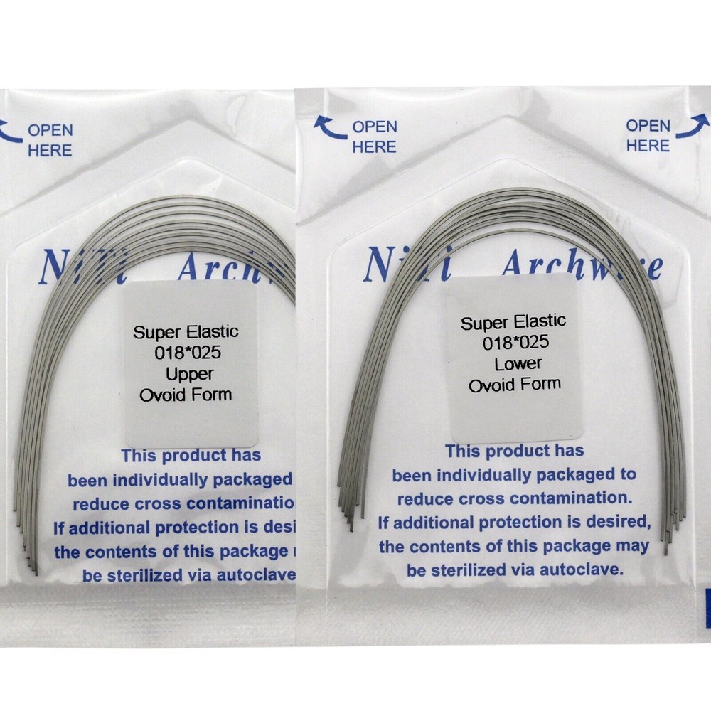 Ovoid Rectangular Super Elastic NITI Arch Wire Dental Orthodontic 24 Size For U