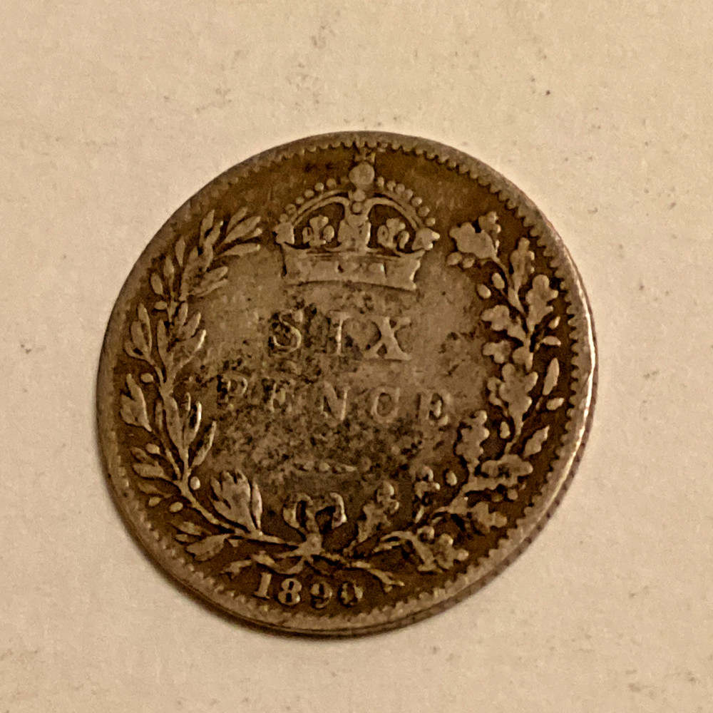 1890 GREAT BRITAIN 6 PENCE SILVER KM #760