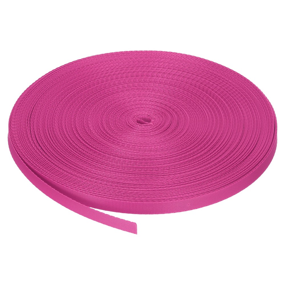 Flat Nylon Webbing Strap 3/8 Inch 50 Yards Silver Red for Backpack