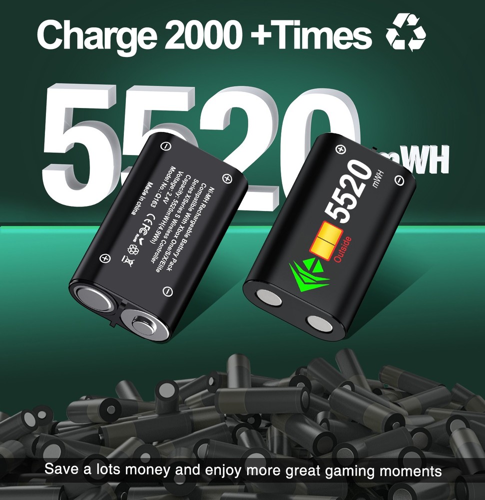 Dual Charging Dock for Xbox One Controller Battery Pack with 4 Battery Covers