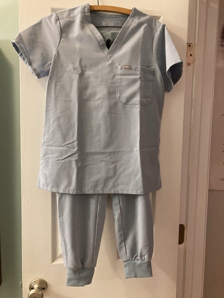 FIGS Technical Collection Scrub Set XS Light Blue Solid Unisex Medical
