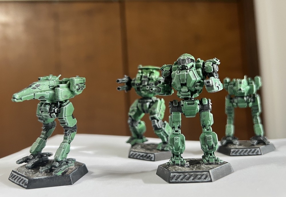 BattleTech Inner Sphere Lance 4 Mechs - 3d Printed/Painted/Tabletop Ready