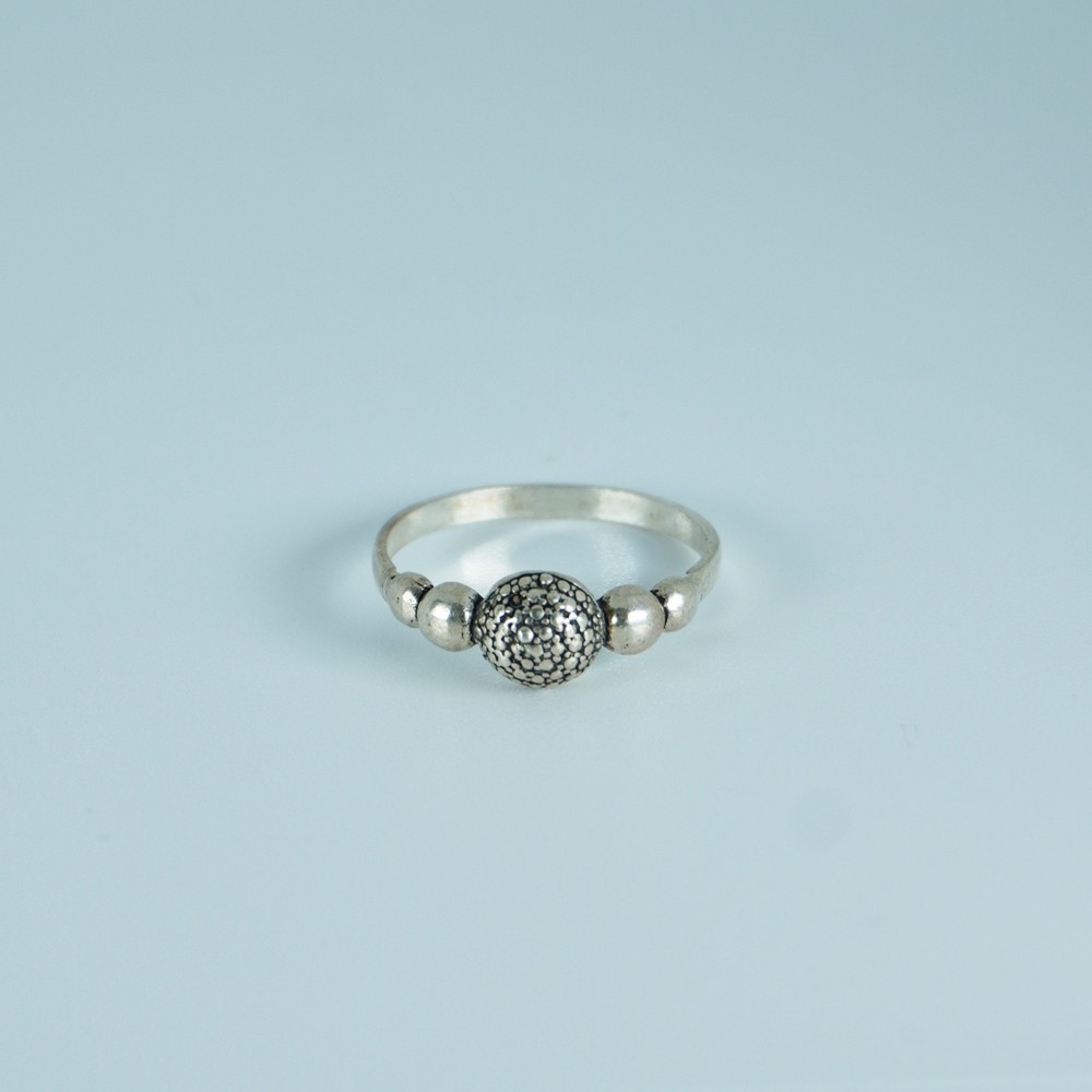Sterling Silver Dot Ball Ring – Minimalist Boho Jewelry size 9
