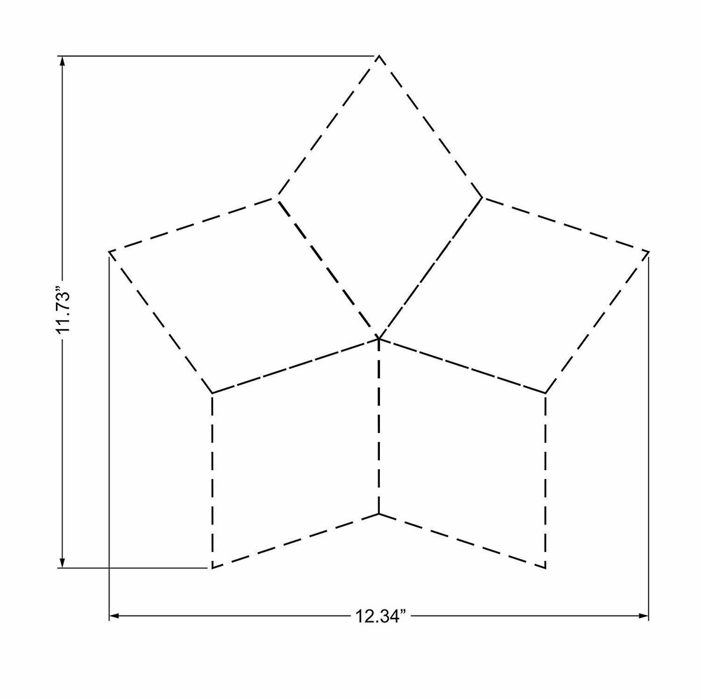 Diamond Template 4" Side- Clear 1/8" 72 Degree