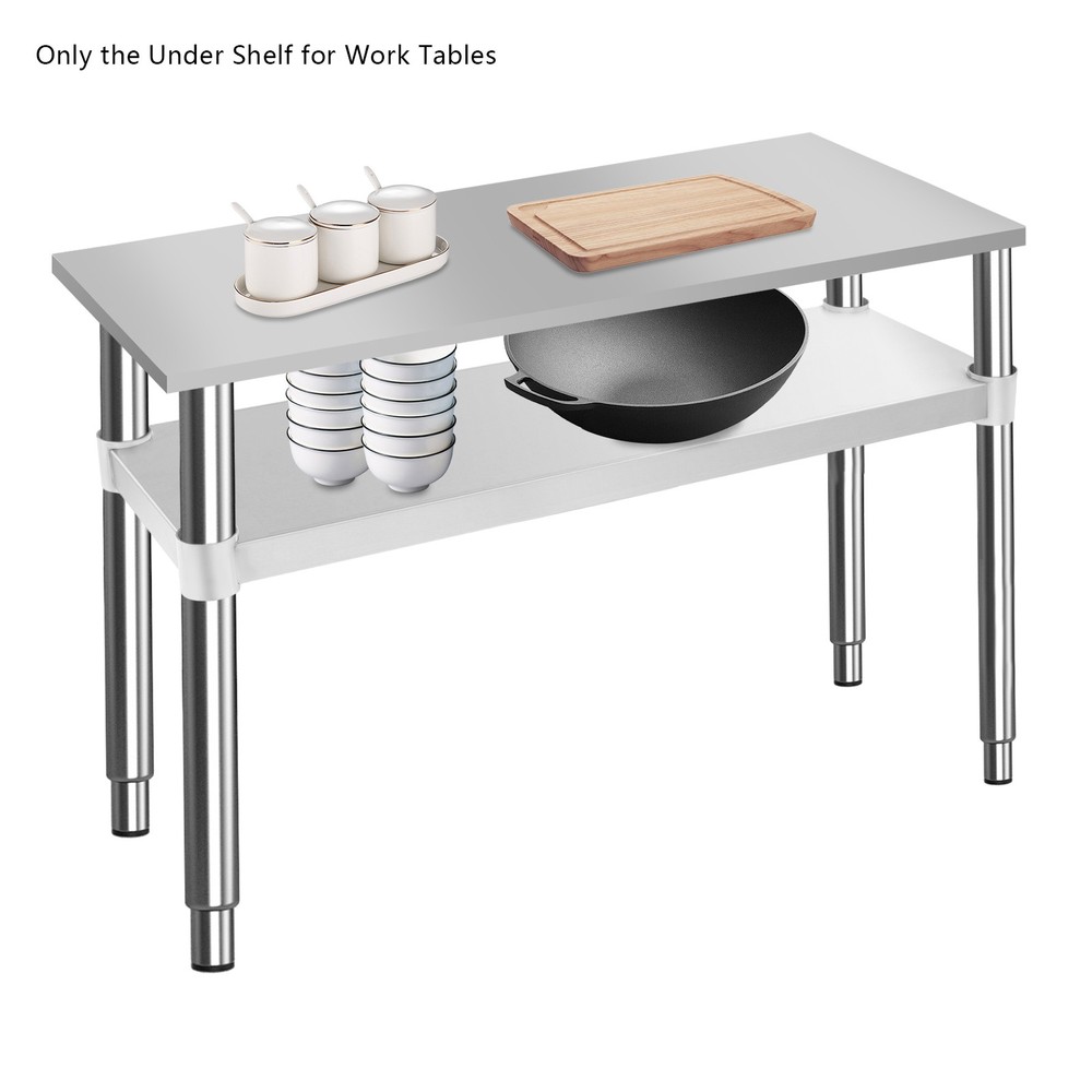 Under Shelf Stainless Steel Worktable Below Rack Storage Board Max. 100kg Load