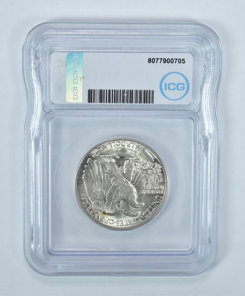1943-D Walking Liberty Half Dollar MS62 ICG