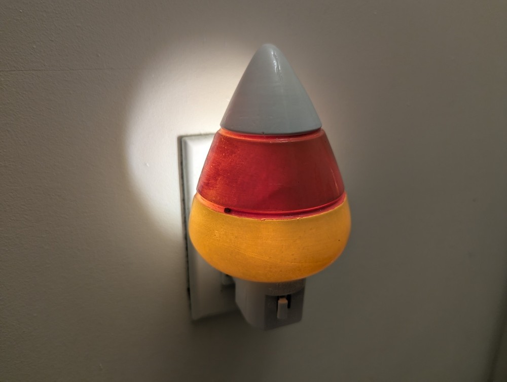 Halloween Candy Corn Nightlight Spooky Plug-In Decor Unique 3D Printed Plastic