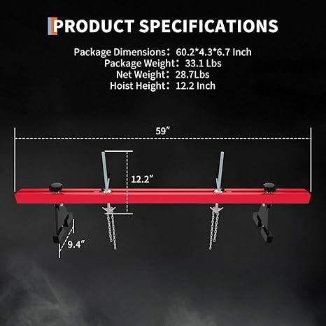 1100 Lbs Engine Support Bar Engine Load Leveler Transmission 2 Point Garages