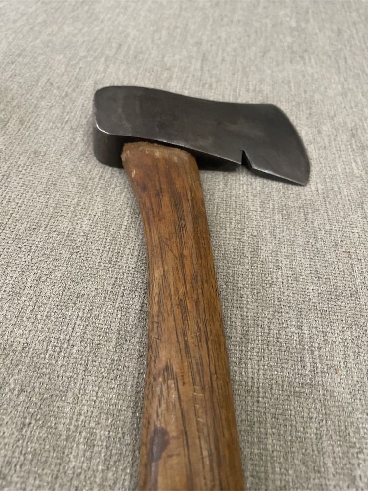 Vintage Dunlap Tools Logo Single Bit Hand Axe Nice With Leather Sheath