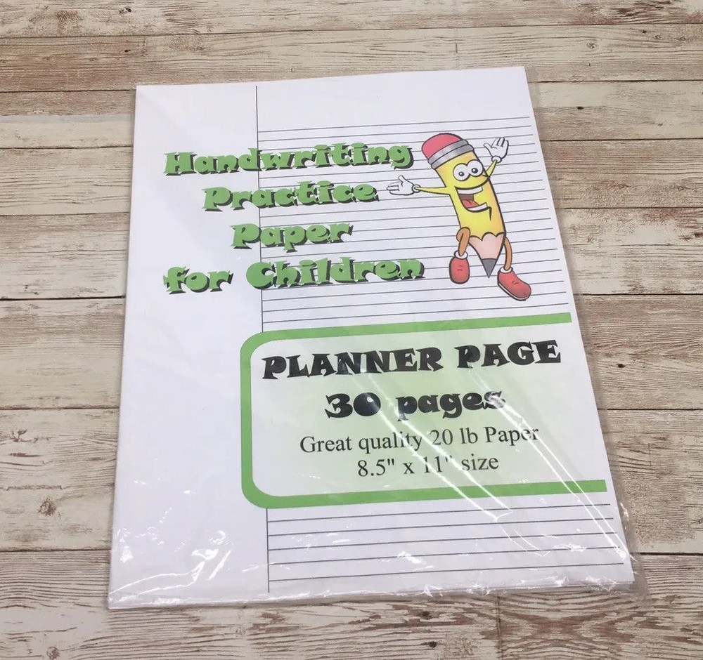 Planner Page - Handwriting Practice Paper For Children - 30 Sheets