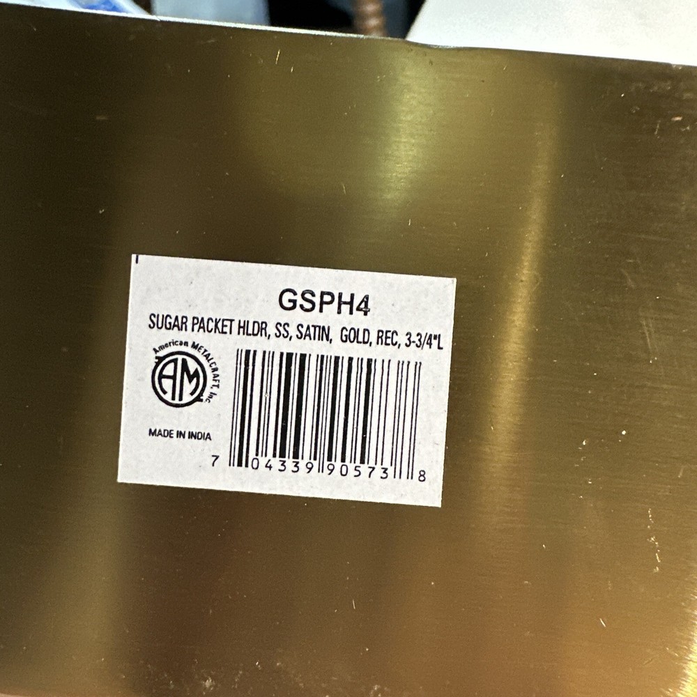 American Metalcraft GSPH4 Gold Rectangular Sugar Packet Holder Satin Finish