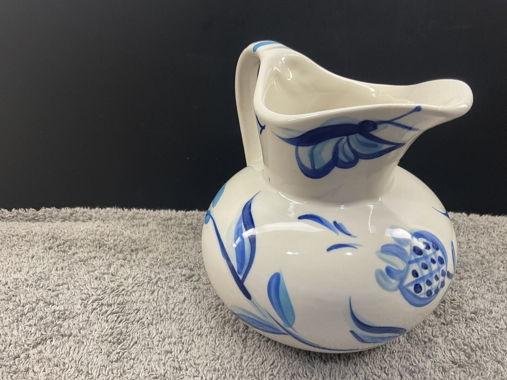 2005 Gail Pittman/ 5” Pitcher/ Butterfly Blue Pattern/Excellent