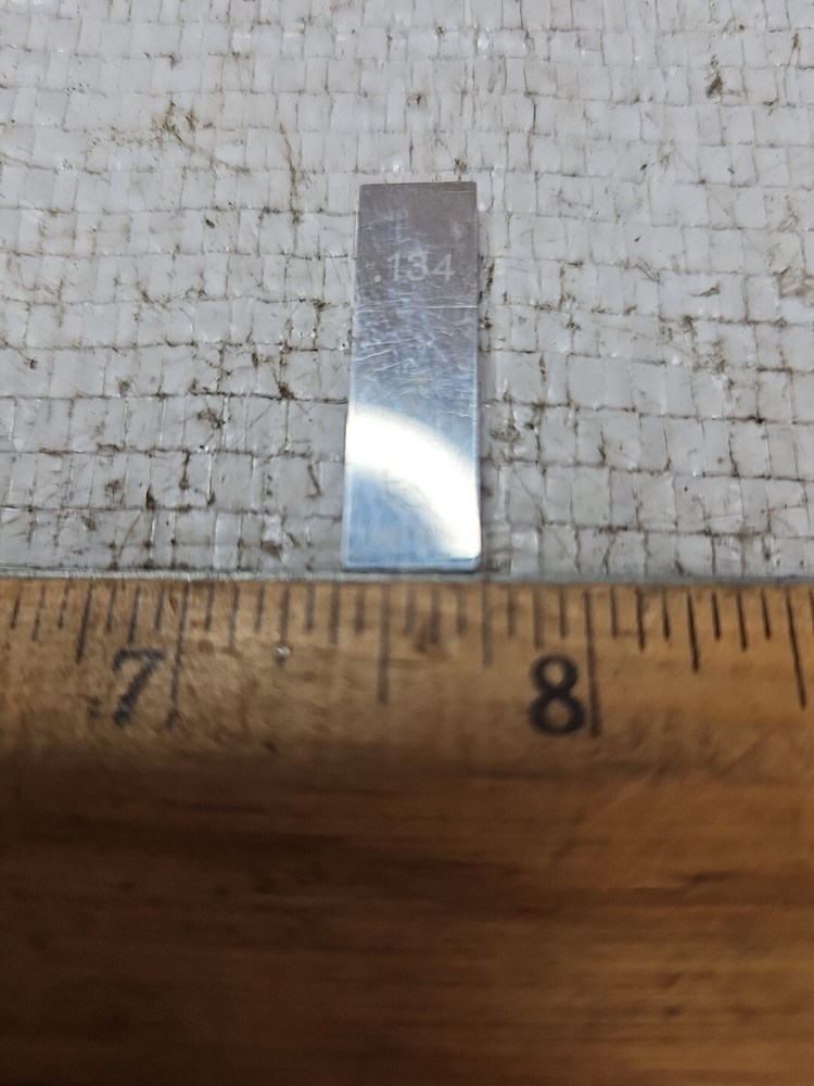 .134" Rectangular Gage Block .134 Gauge Block Std marked Bright Faces 801252