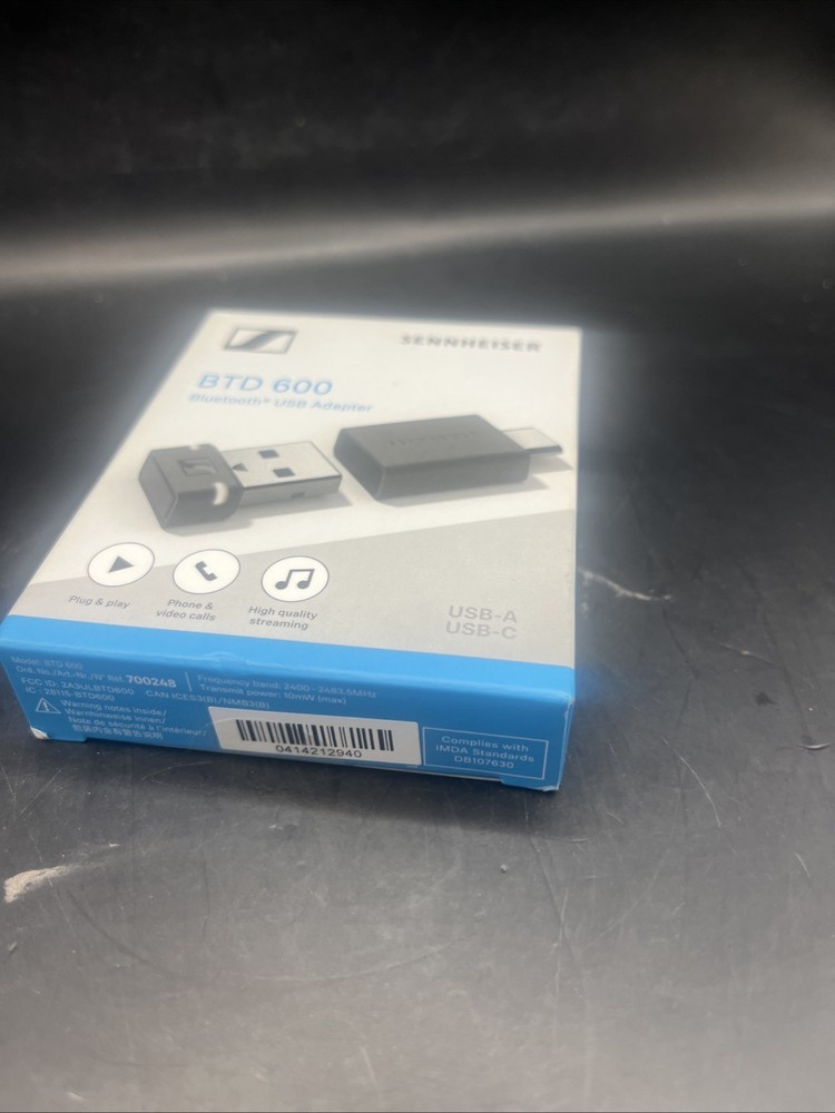 Sennheiser BTD 600 Bluetooth USB Adapter USB A USB C Dongle