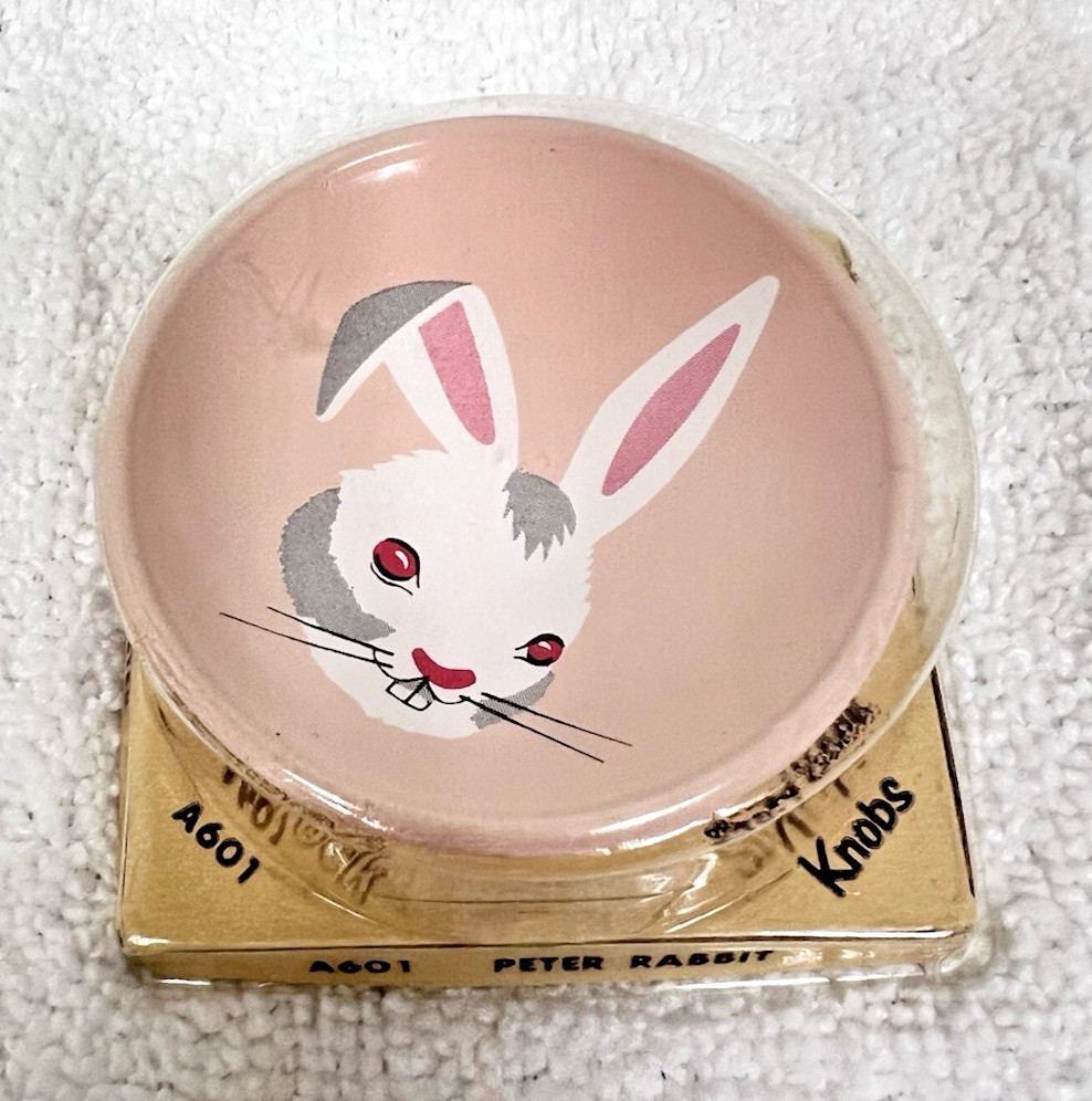 Vintage Story Book Knobs Drawer Pull Painted Peter Rabbit Original Package