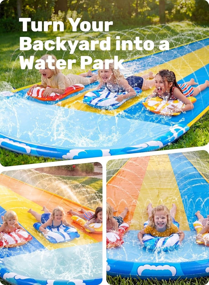 Triple Slide with Middle Sprinklers