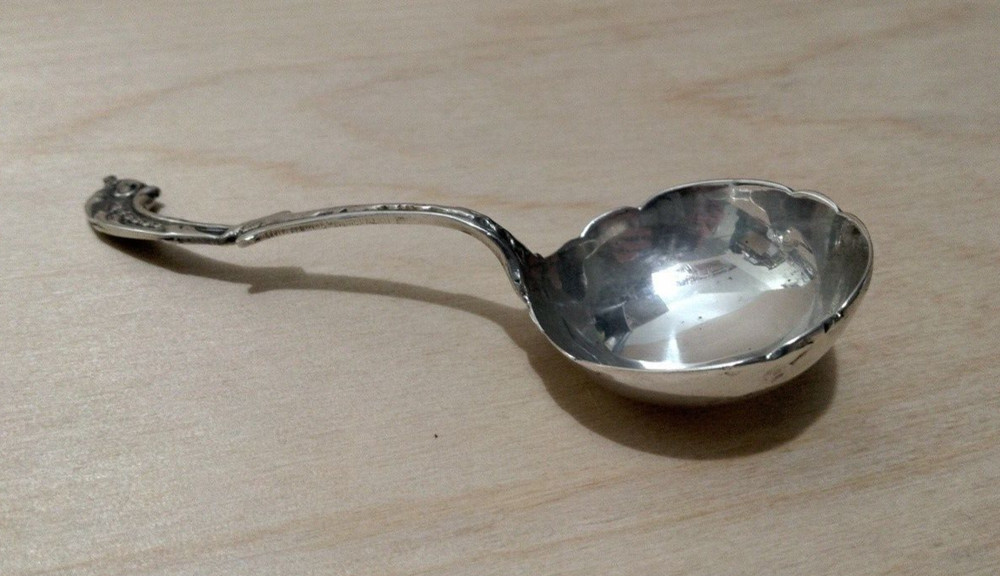 Unique Shaped Antique Silver Scoop Spoon
