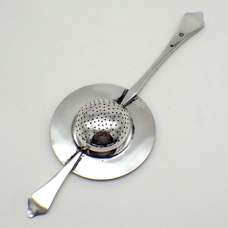 Engraved Tea Strainer Danish 826 Silver 1909