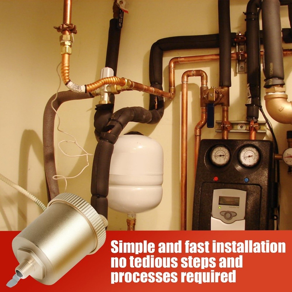 1/8 Inch Brass Compact Float Vent Kit, Automatic Air Bleeding for Systems C6N2