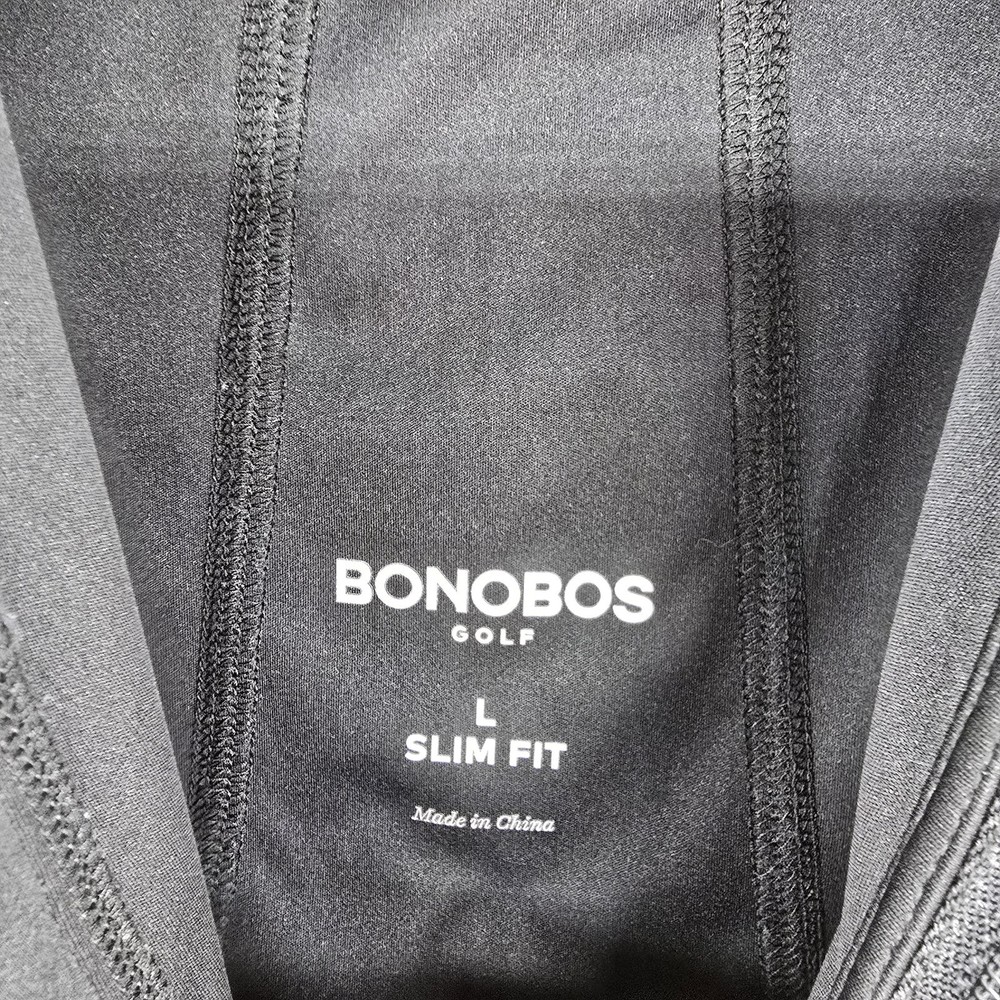 Bonobos Performance Golf Vest Mens LARGE slim Black 1/4 Zip Polyester Lightweigh