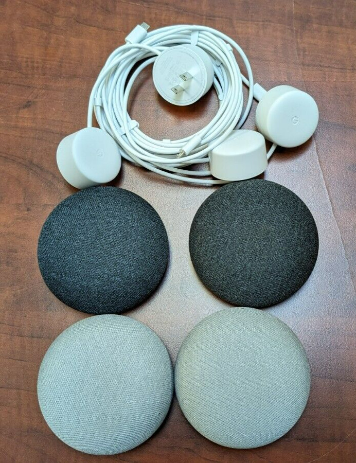 Google Home Mini Smart Assistant - Mix Color 4 PK