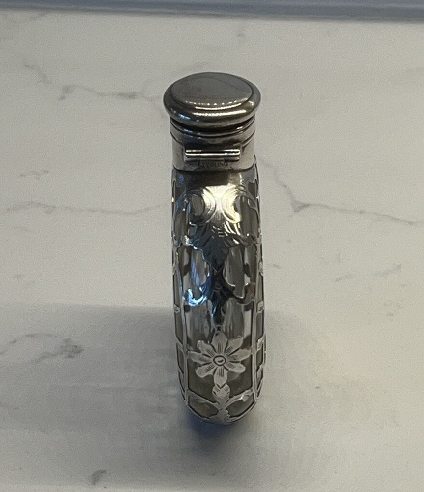 Gorham Sterling SILVER OVERLAY PERFUME FLASK