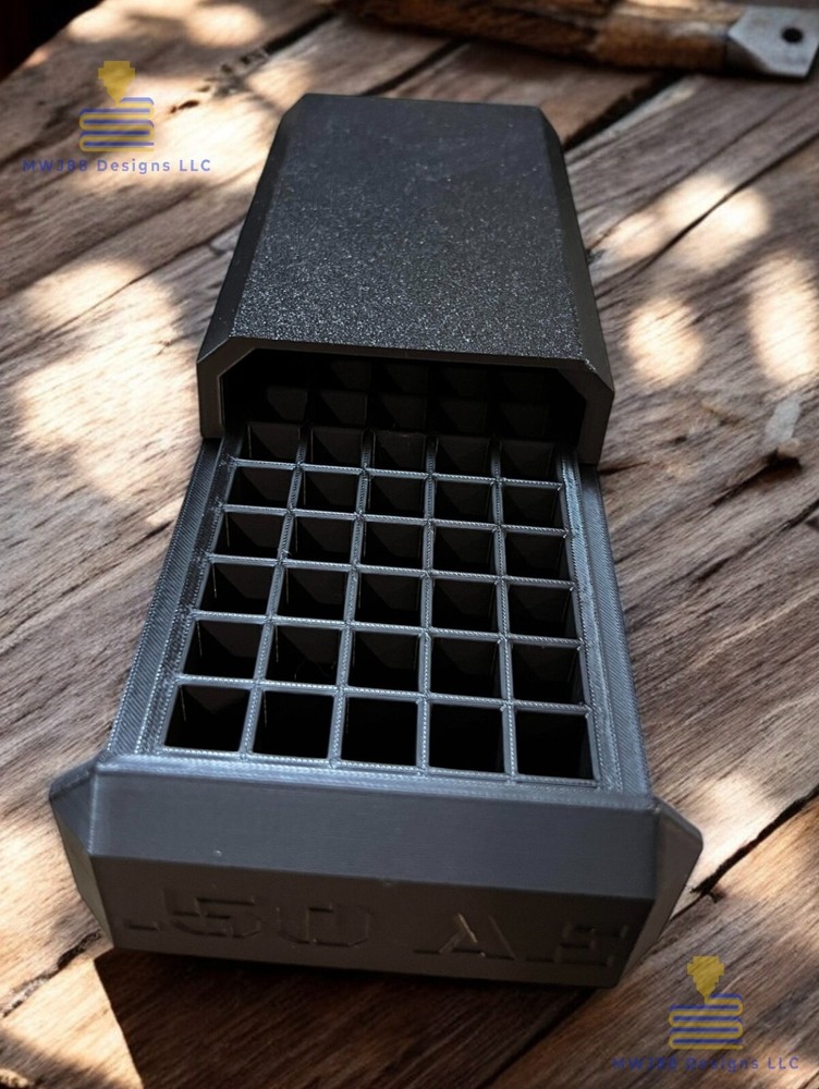 Sliding .50 AE Ammo Storage Box Case - 50rd Round - Multiple Colors Available!
