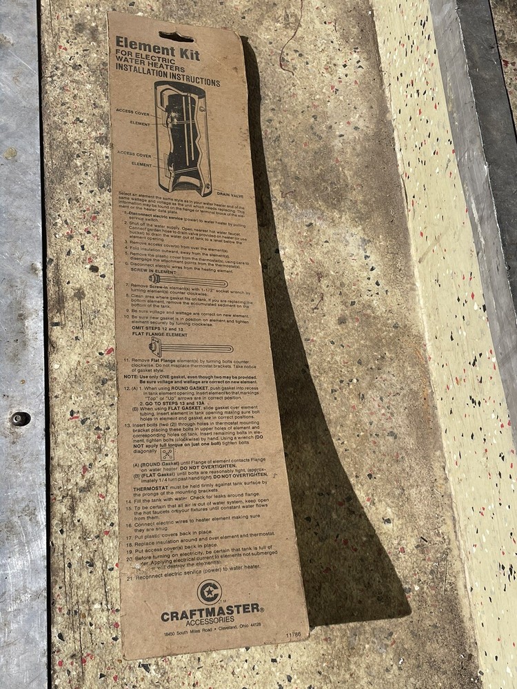 CraftmasterWater Heater Element Kit Model 6900639, 4500 Watt 220/240 Volt