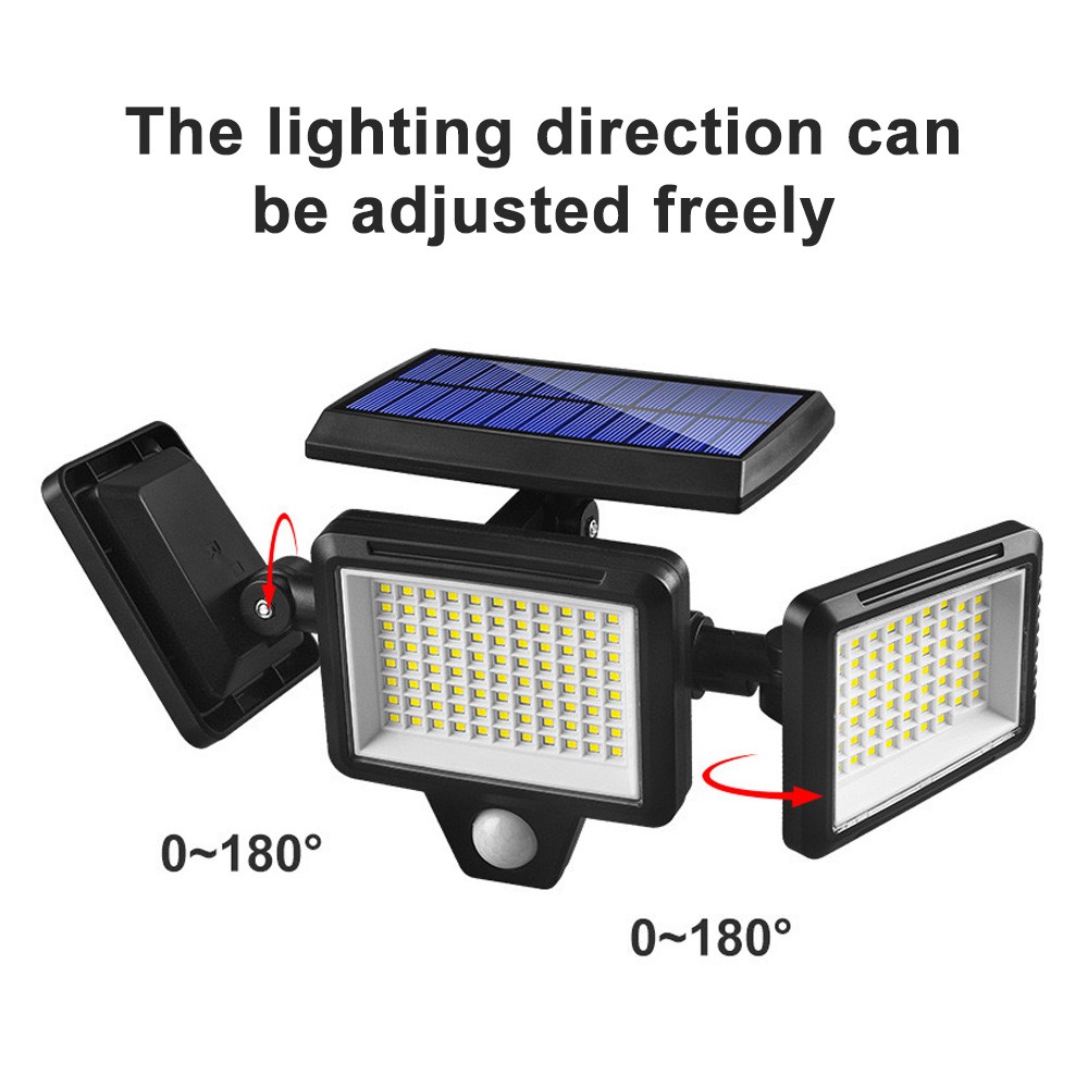 2Pack 210LED Solar Lights Outdoor Waterproof Motion Sensor Security Lamp 3 Head